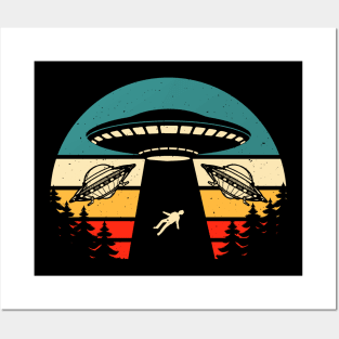 Retro Ufos Abduction Posters and Art